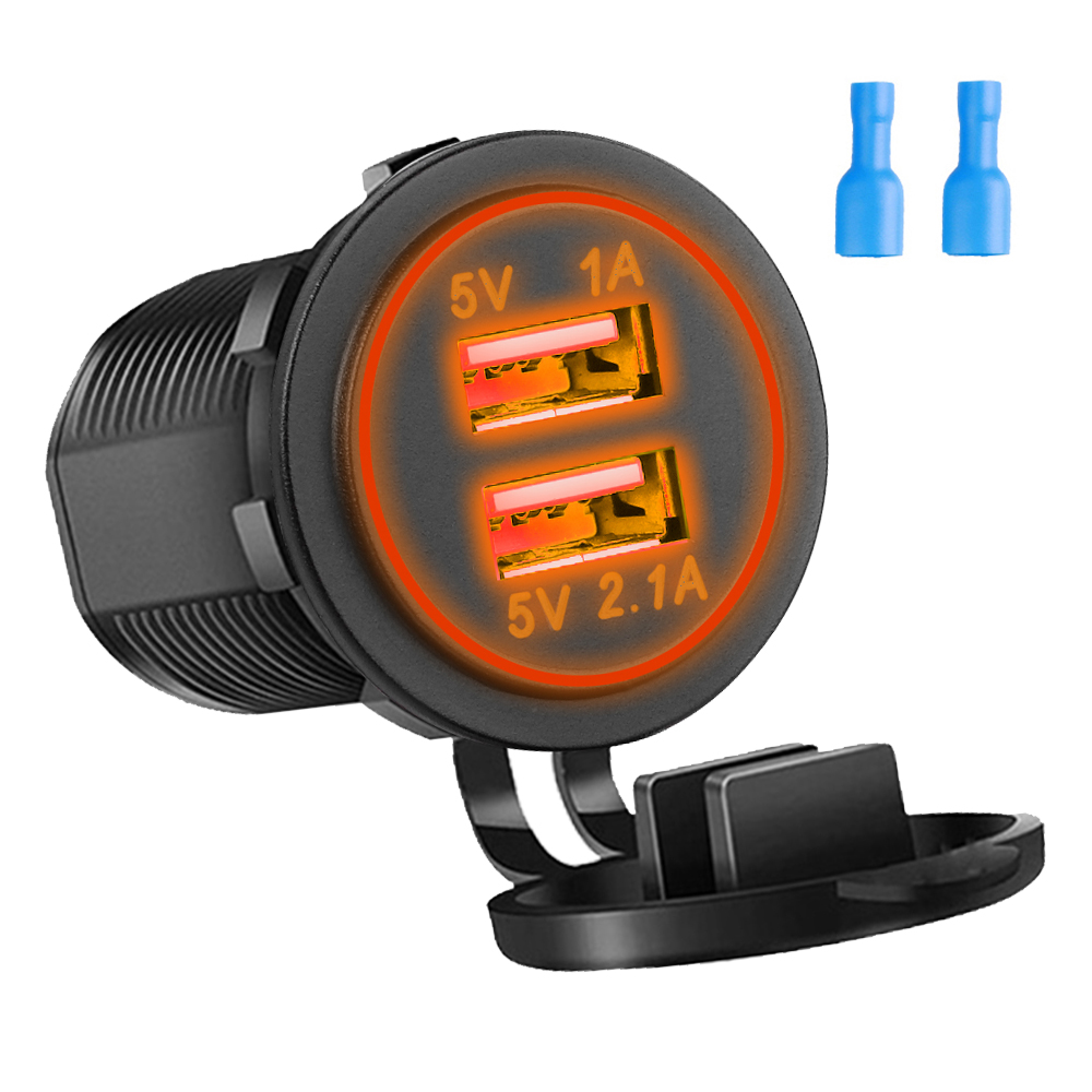 5V 3.1A 12V Dual USB Autolader met Paneel Waterdichte Power Adapter Stopcontact voor Voertuig Boot vrachtwagen Motorfiets