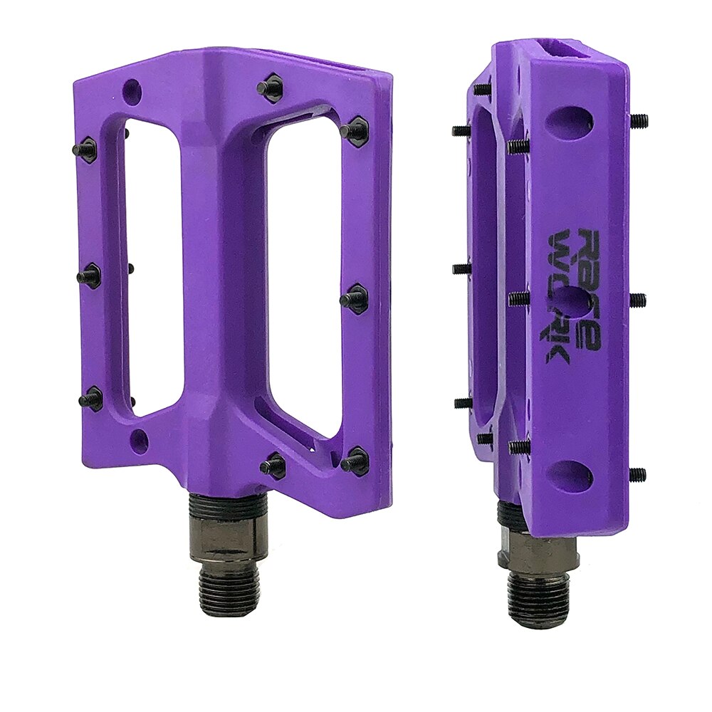 MTB Pedale Mountainbike Pedale Leichte Nylon Faser Fahrrad Plattform Pedale für BMX MTB 9/16": Violett