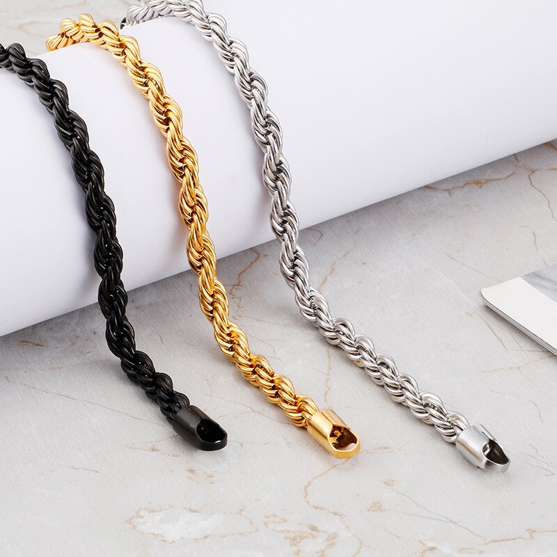 Chain Bracelets Men Women Braided Link Chain Bracelets Jewelry