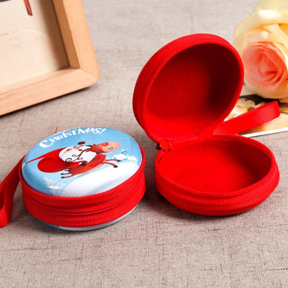 Schattige kerst portemonnee cartoon kinderen meisjes portemonnee organizer kleine kerstman oortelefoon zakje kerstman doos munt pen  l5 c 3