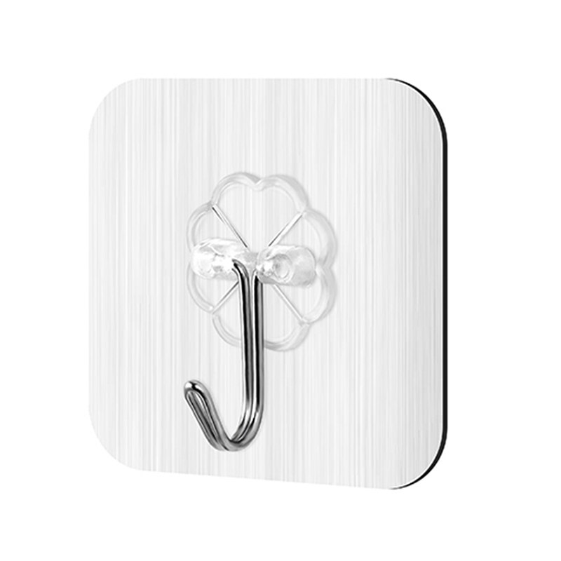 Goudkleurige, sterke, transparante wandhanger, diverse haak, ruimtebesparend, waterbestendige, klevende haken, zware last, zuignap: 5 stuks / Zilver