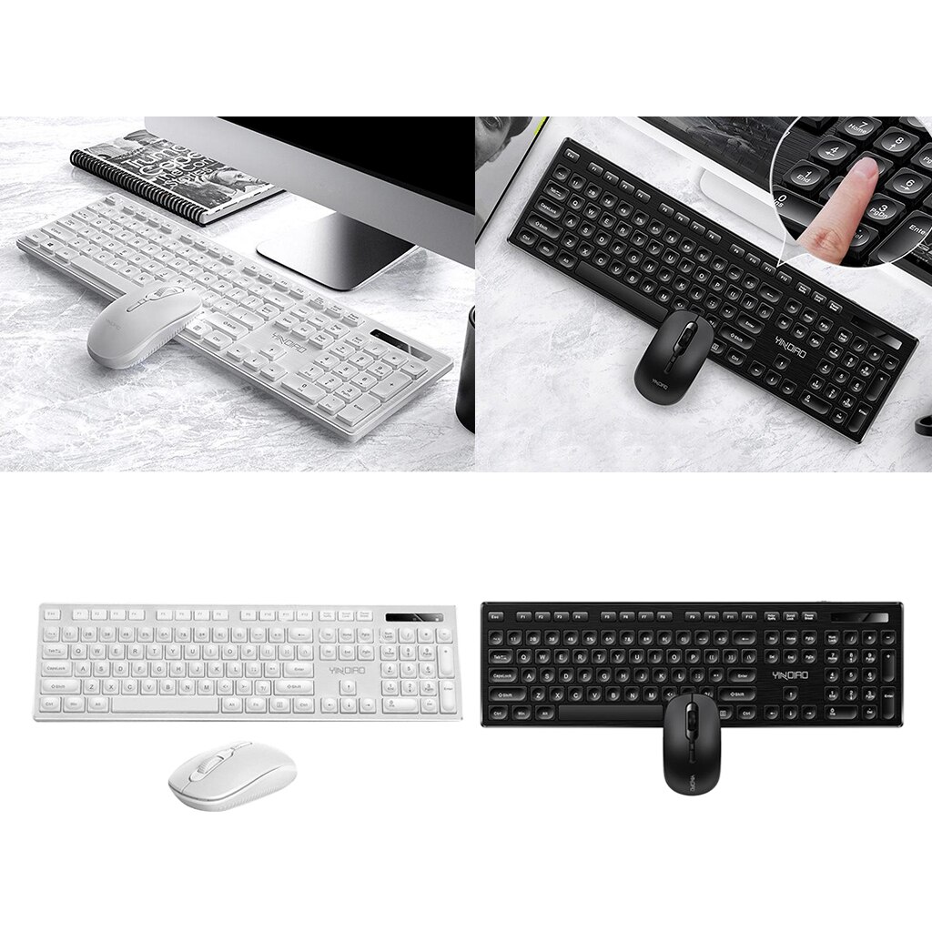 Trådlöst tangentbord mus set ergonomisk mus pc mause tyst knapp tangentbord och mus combo 2.4g för bärbar dator