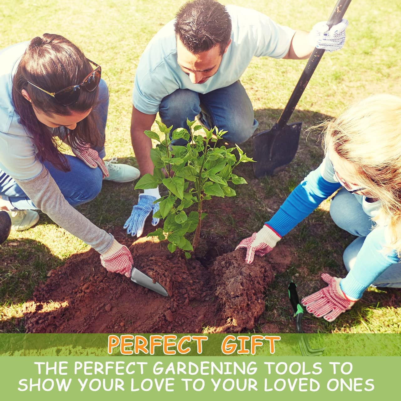 3 Piece Garden Tool Set Durable Aluminum Gardening Kit Includes Trowel Transplanter Cultivator Heavy Duty Garden Tool Kit Garden