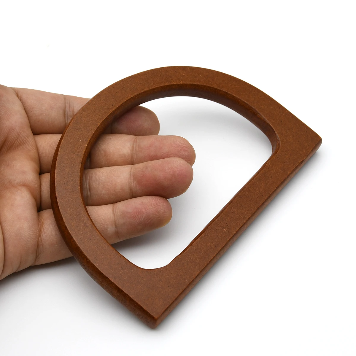 1 st träväskhandtag handväska väskram d-ring form ersättning gör-det-själv väskdelar tillbehör: Guld-