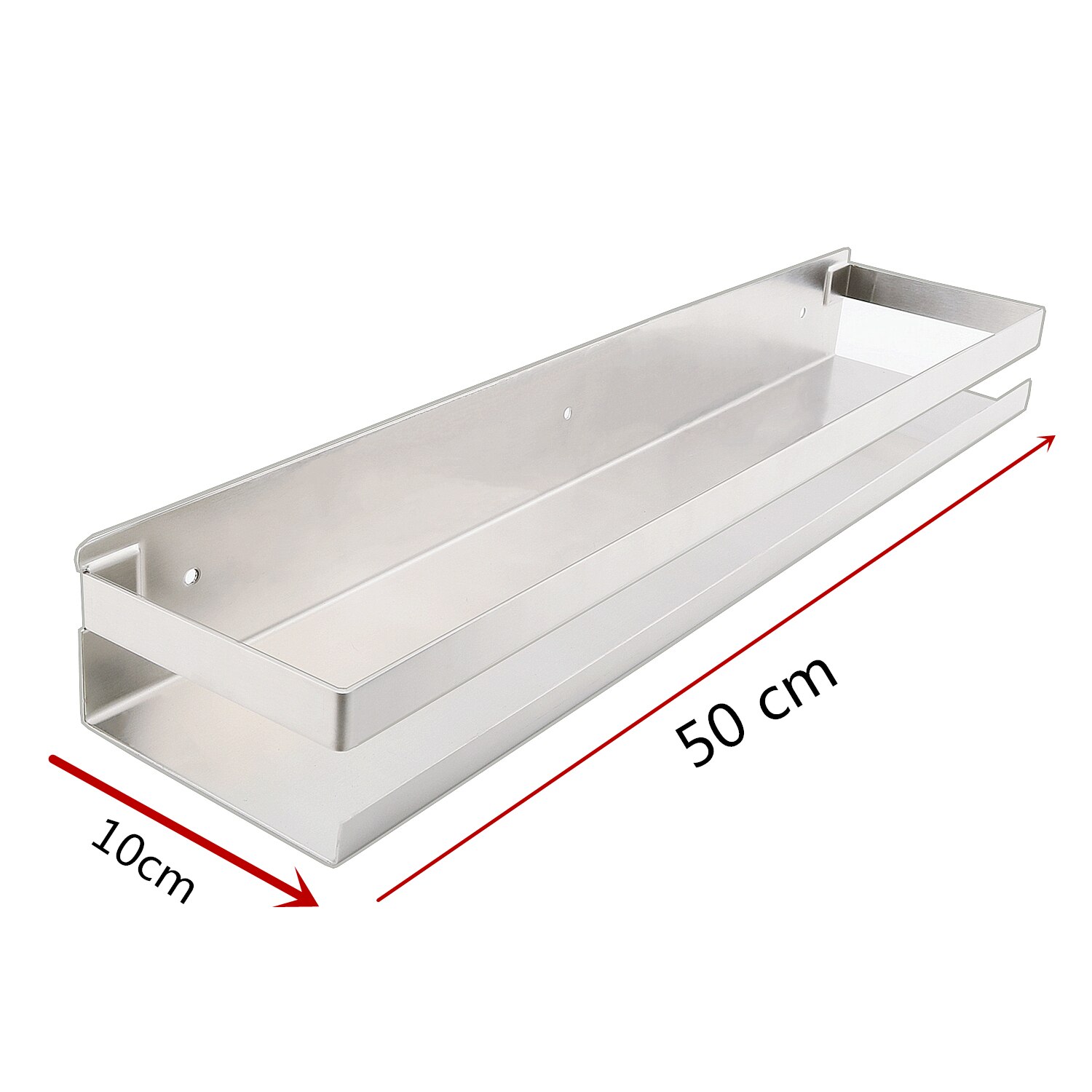 Badeværelse hylde 304 rustfrit stål brusestativ hjørnehylde firkantet bad brusebad vægmonteret opbevaringsholder: 50cm