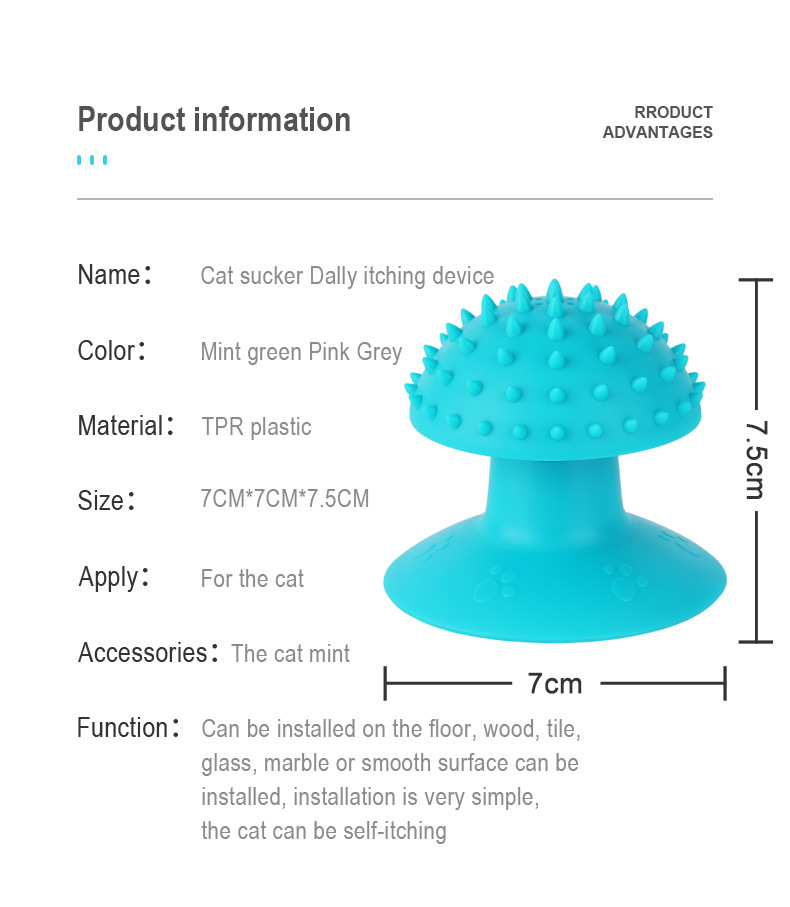 Pet Cat Comb Rubber with Suction Cup Cat Corner Brush Particles Massage Durable Kitten Self Groomer Trimming Catnip Pet Supplies