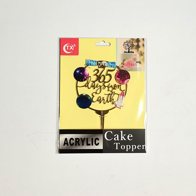 Happy Birthday Cake Topper Letter Acrylic Cake Topper For Kids Birthday Party Astronaut Spacecraft Cake Decorations Baby Shower: 9