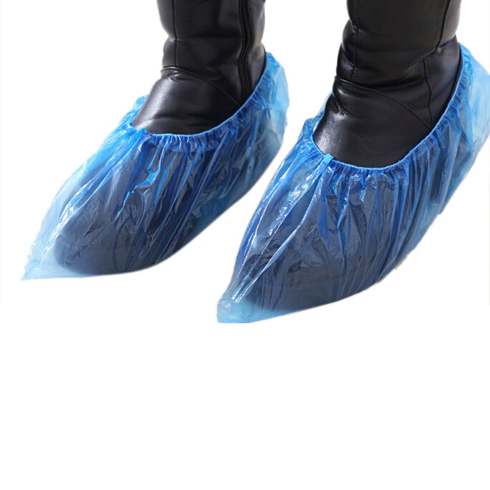 Cubiertas higiénicas desechables para zapatos, cubierta de botas para el hogar, construcción, trabajo, protección de suelo de alfombra interior, 100 uds.: Azul cielo