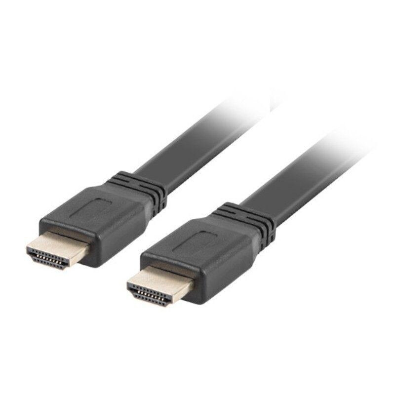 Kabel Hdmi Lanberg Ca-hdmi-21cu-0050-bk-Conectores Macho/Macho Chapados Nl Oro-Kabel Plano-Resolución Hasta 3840*2160 - 5