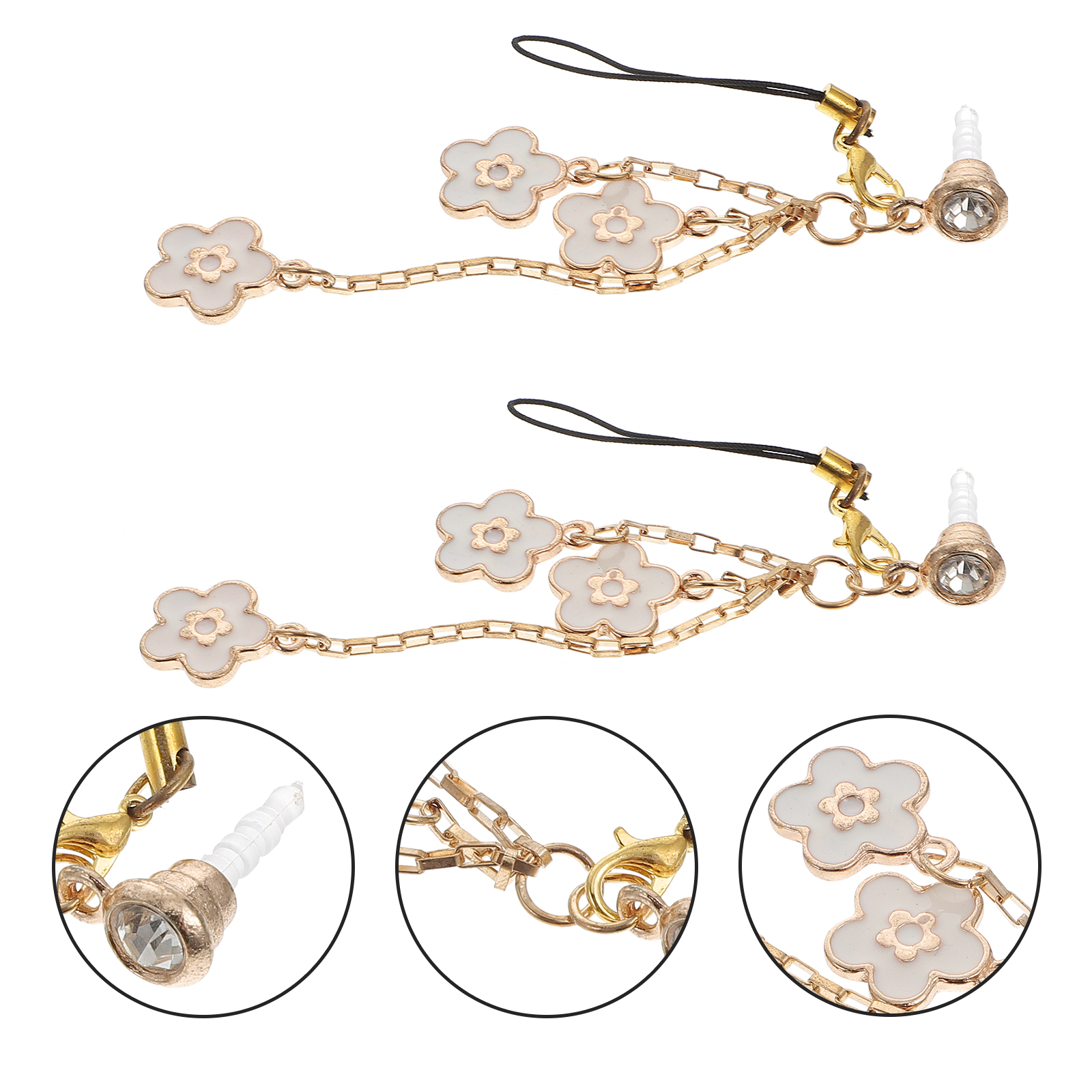 2 pcs delicate earphone jack pendants anti-dust plugs 3.5 mm headphone plugs