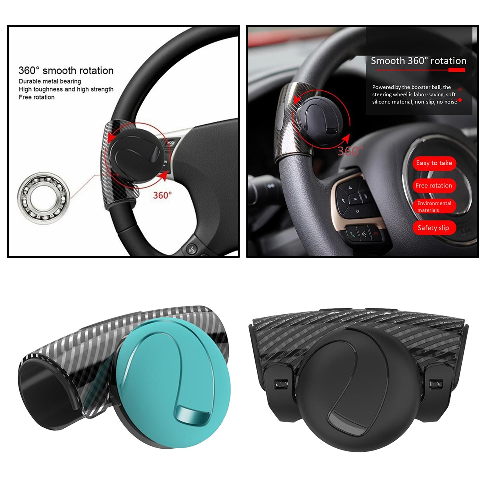 Car Steering Wheel Spinner Silicone Handle Knob Booster Ball for Truck Interior SUV Tractor