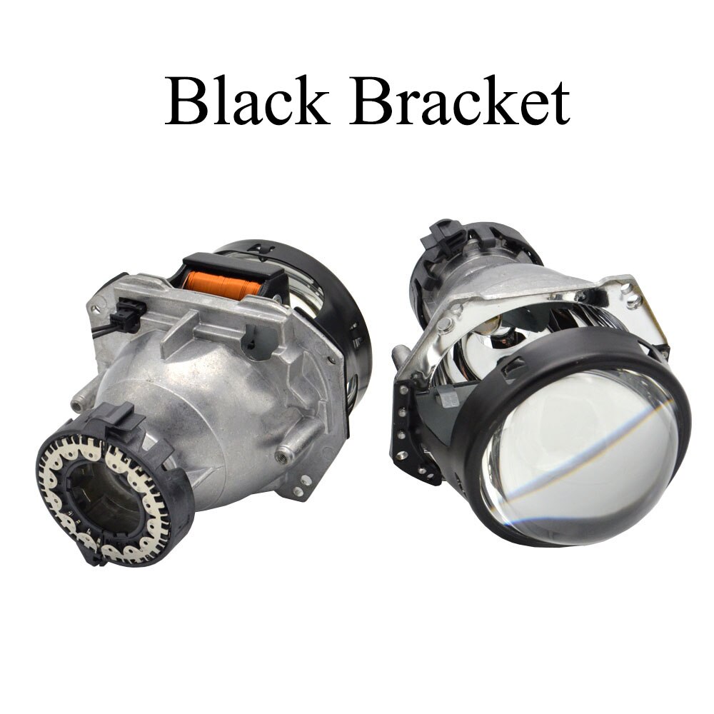 2 Stuks 3.0 Inch Hella 5 Auto Bi Xenon Hid Projector Lens Metalen Houder D1S D2S D3S D4S Hid Xenon kit Koplamp Auto Hella 3r: Black normal glass