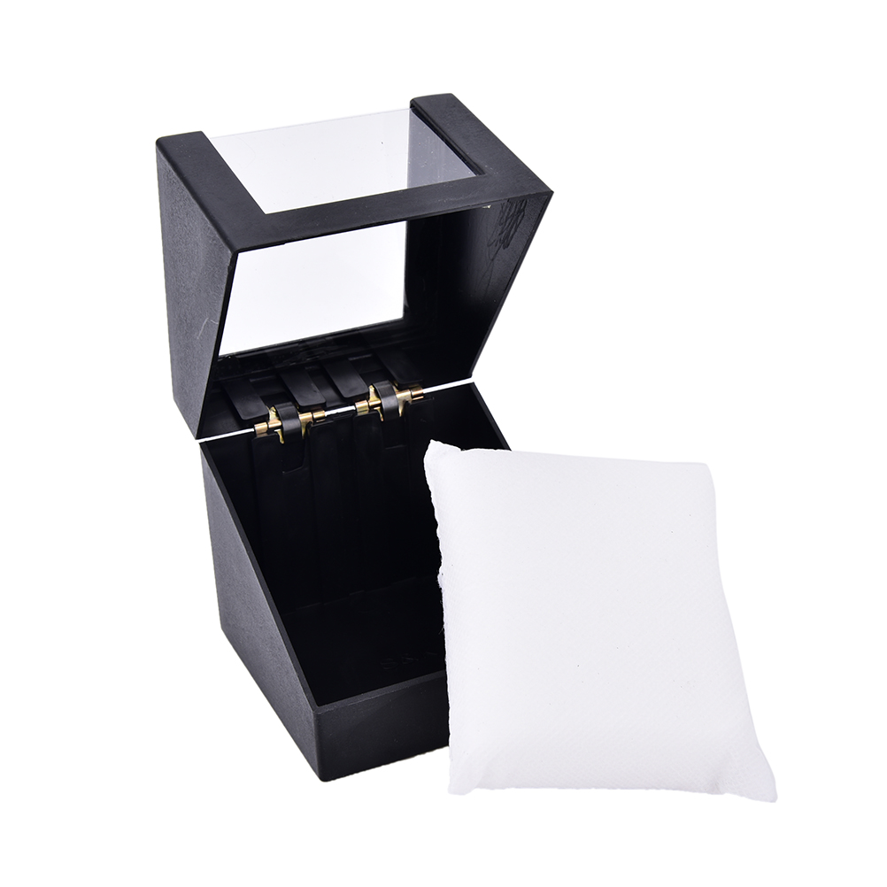 78*78mm Plastic Earring Display Storage Holder Jewelry Transparent Case Walentine's Day Anniversary Black Wrist Watch Box