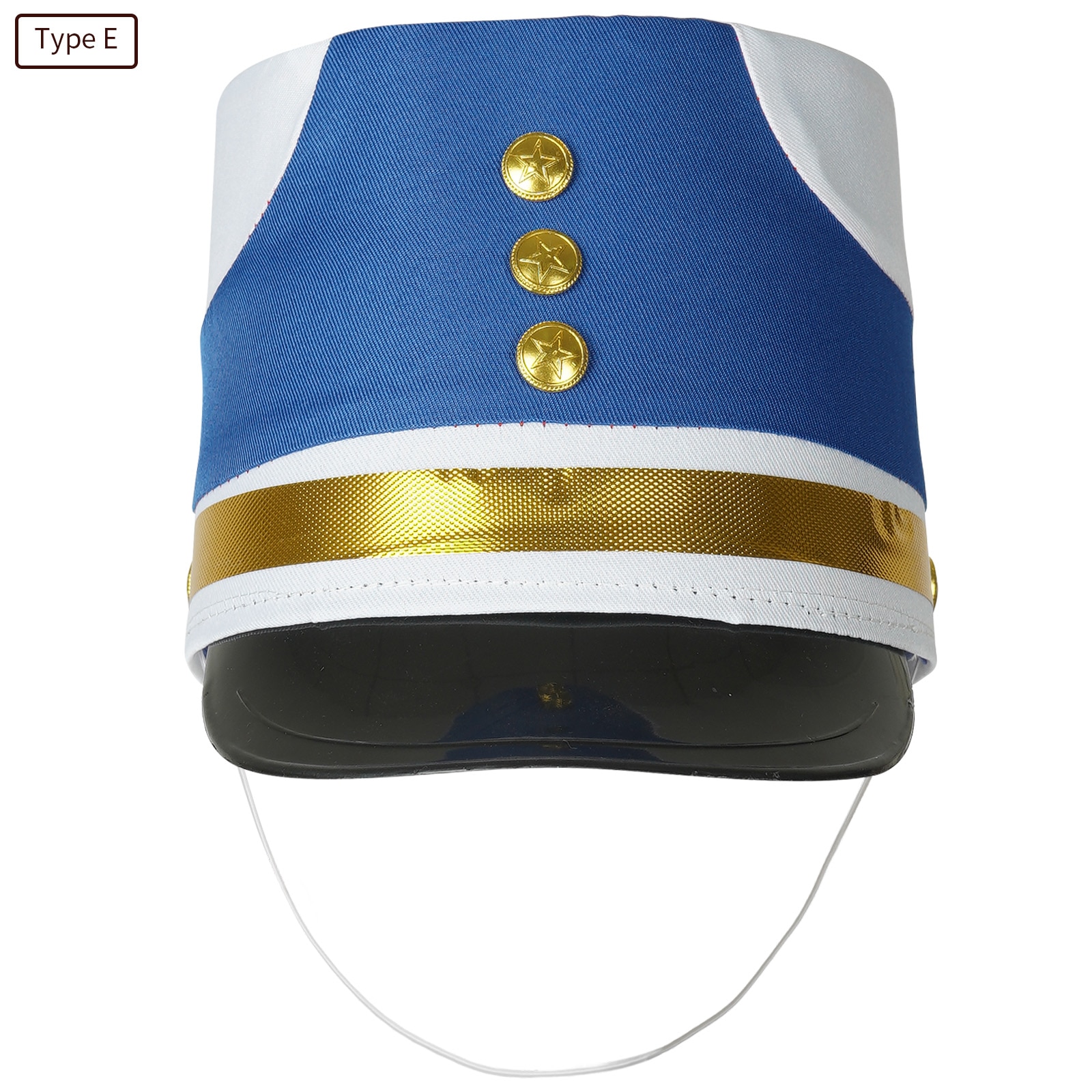 British Royal Guard Drum Head Hat Kid AdultHalloween Cosplay William Soldiers Students Brass Band Honor Guard Flag-Raiser Hat: Type E Blue