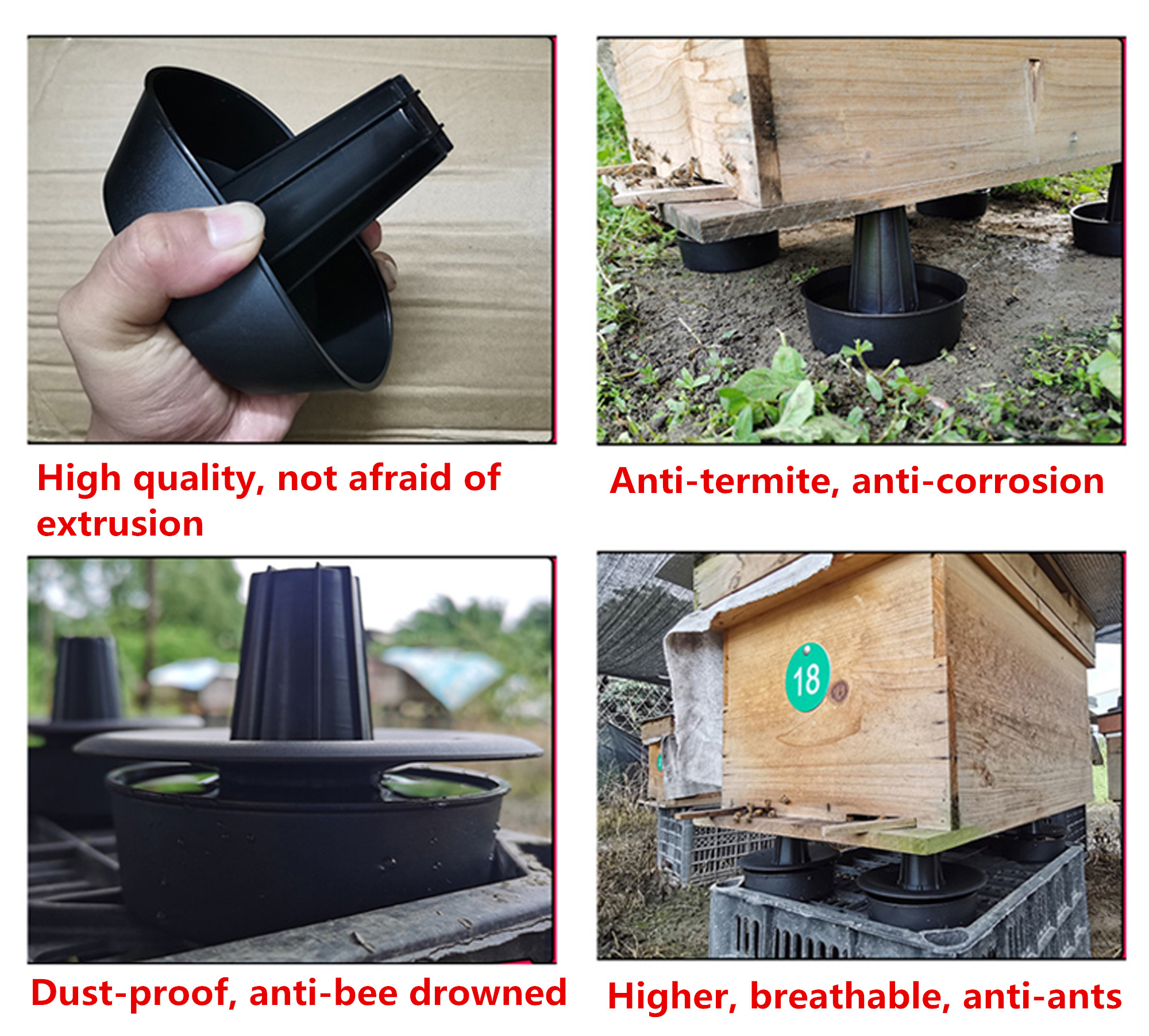 draussen Anti-Ameise Bienenstock Ständer Waschbecken Sockel Kunststoff Ameisen Beweis Bienenstock Füße Bienenstock Ständer Imker Werkzeug 4/8/12/16/20 Stk