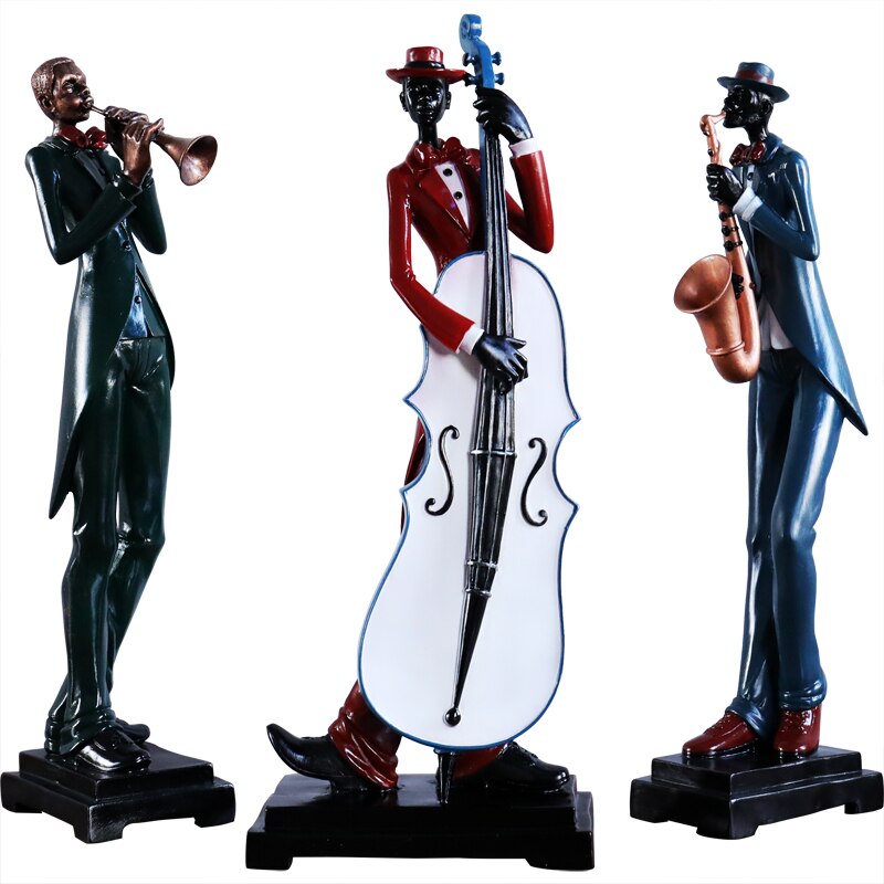 Estatuas de Banda de Música de resina europea, decoración para el hogar, sala de estar, Bar, cafetería, figuras de escultura para personas de escritorio, decoración artesanal