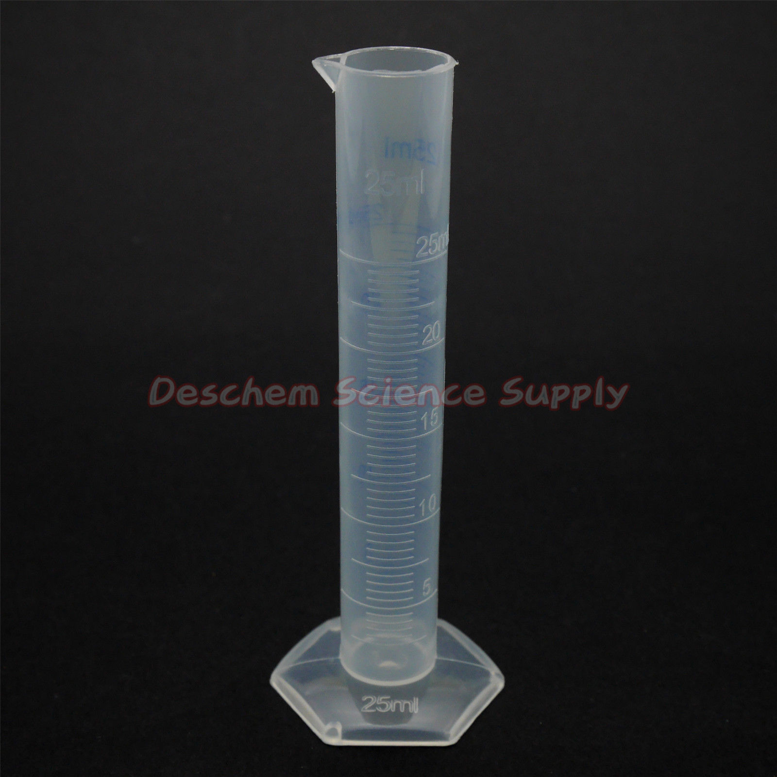 2PCS 25mL Polypropylene Measuring Cylinder,Blue Graduate,PP Plastic Labware