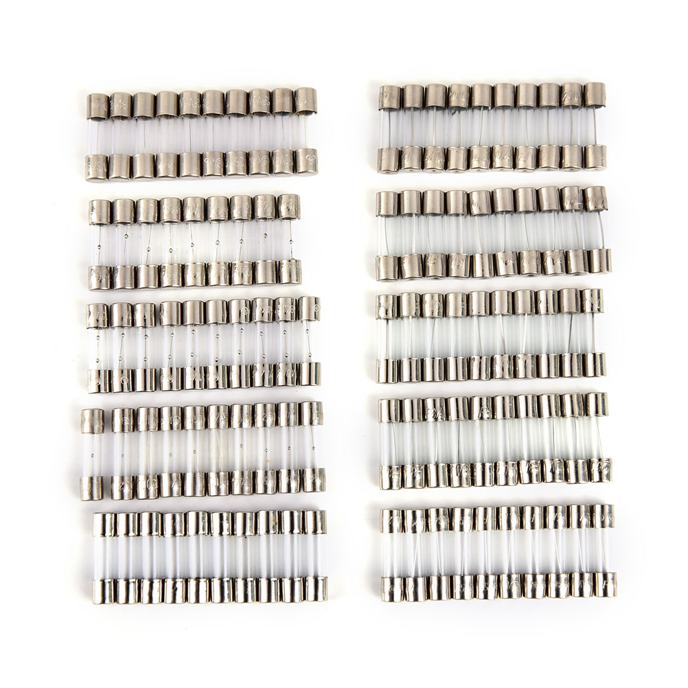 100pcs Fuses Fast-blow Glass Material Fuses Quick Blow Car Glass Tube Fuses With Quick Blow Function Assorted Kit 5*20