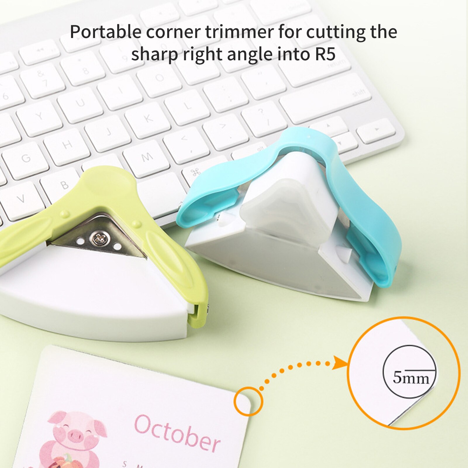 KW-triO Corner Rounder Punch R5mm Round Corner Trimmer Cutter for Card Photo Paper Laminating Pouches