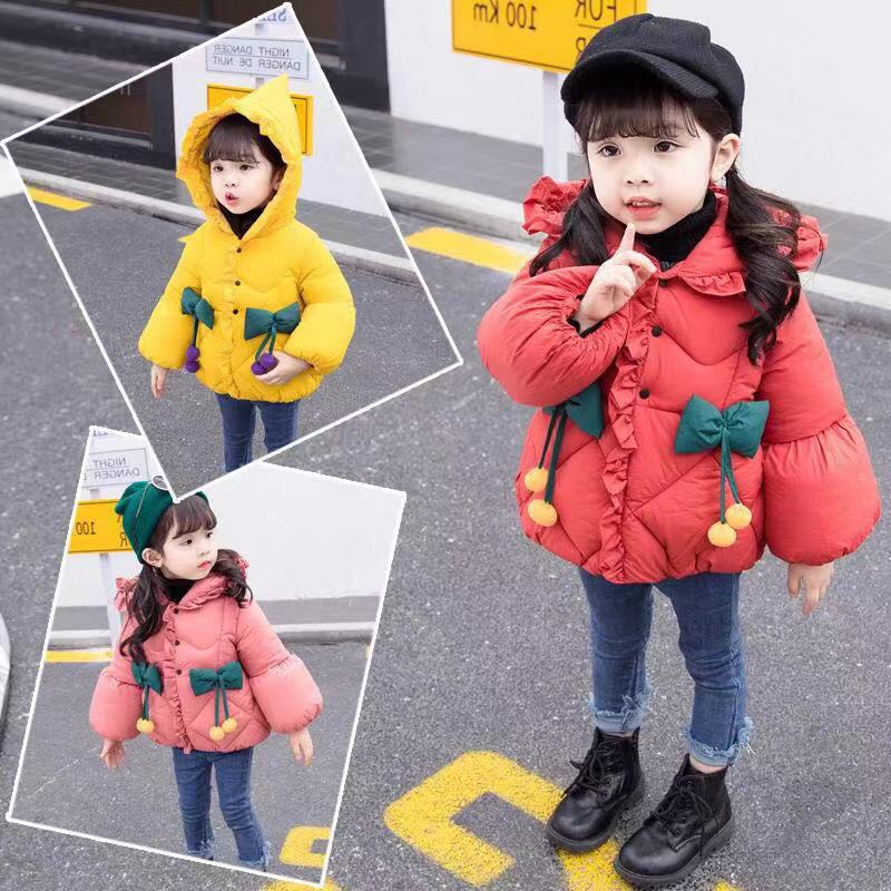 Winter Autumn Baby Girls Princess Coat Jacket Cute Bowknot Warm Hoodie Casual Outerwear For Girl Infants Clothes m