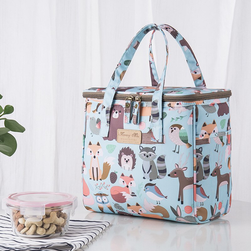 Lunch Box Portable Insulated Canvas Lunch Bag Thermal Food Picnic Lunch Bags For Women Kids