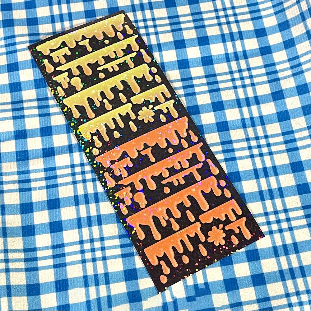 INS Color Milk Flow Dripping Mark Idol Card Stickers DIY Scrapbook Junk Journal Diary Photo Album Mobile Phone Computer Stickers: D