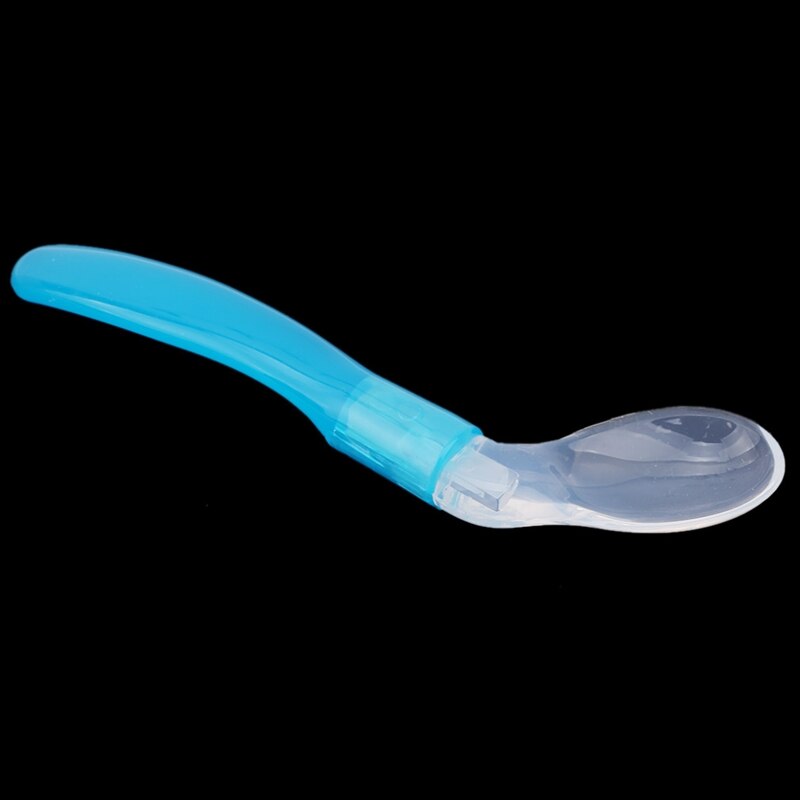 Cuchara sopera de silicona con sensor de temperatura para bebé, cuchara de cocina, cuchara de arroz, vajilla para niños
