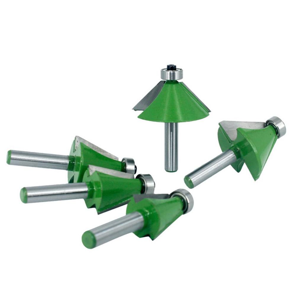 5pcs/set Shank Chamfer Router Bit Different Degrees Milling Cutter For Wood Woodworking Trimming Machine Tool