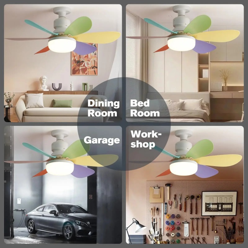 Plafondventilator in lichtfitting met afstandsbediening E27/E26 gloeilamp kleine ventilatorarmaturen combo voor badkamer slaapkamer terras