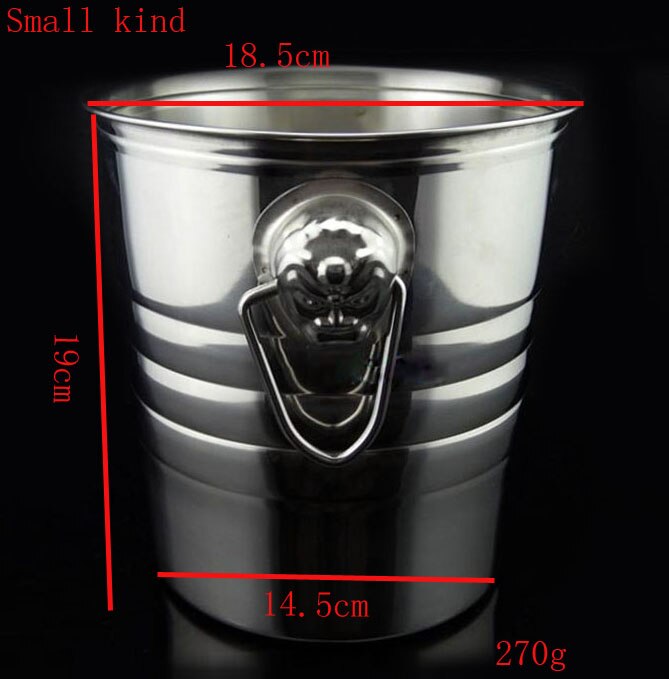 3L 5L 7L Stainless Steel Bar Ice Bucket Two Handles Champagne Bucket Wine Bucket Spit Wine Barrel Container Ktv Club Supplies: 3L