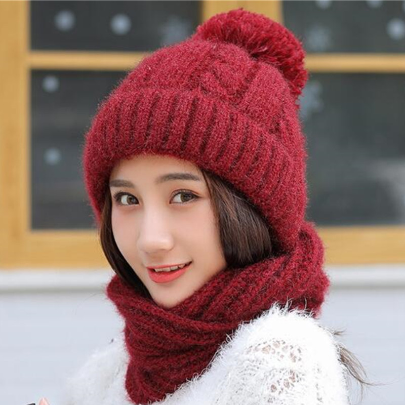 Vrouwen Hoeden Herfst Winter Modemerk Hoeden Sjaal Breien Tweedelige Vrouwen Gorros Casual Cap Sjaal Chapeu Feminino Bonet