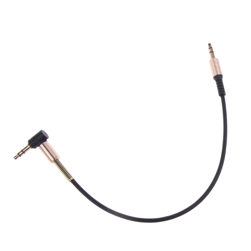 90 Degree Short Aux Cord Extender Wire 3.5mm Gold-plated Connectors Cable