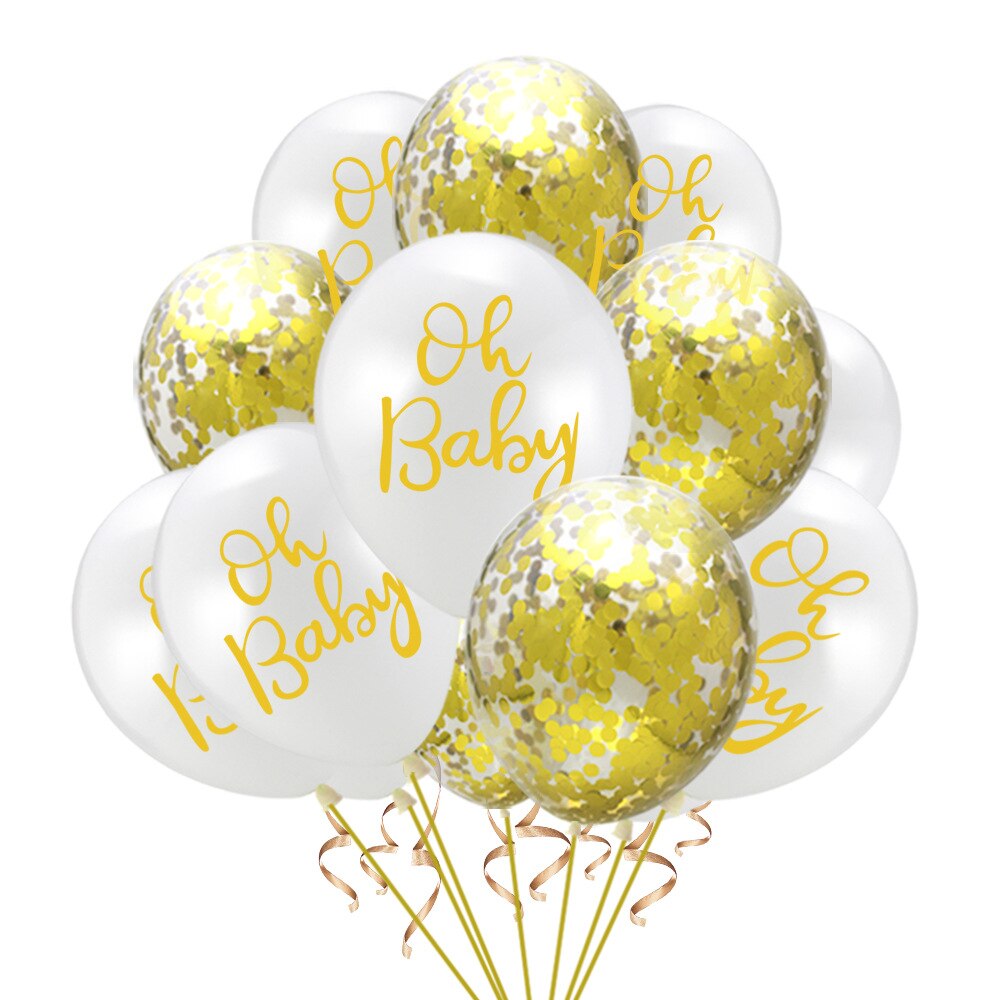 10 stuks/pak 12 '' babyshower ideeën babyshower decoraties confetti ballon decoratie goud 'oh baby