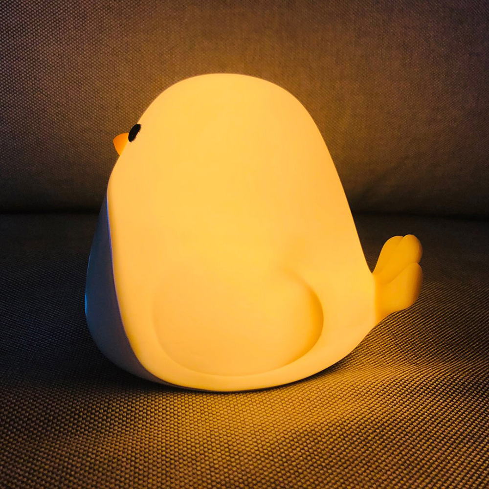 Cartoon Leuke Tijd Vogel Nachtlampje Wekker Siliconen Touch Usb Led Night Lamp Voor Kinderen Baby Kids Nachtkastje lamp
