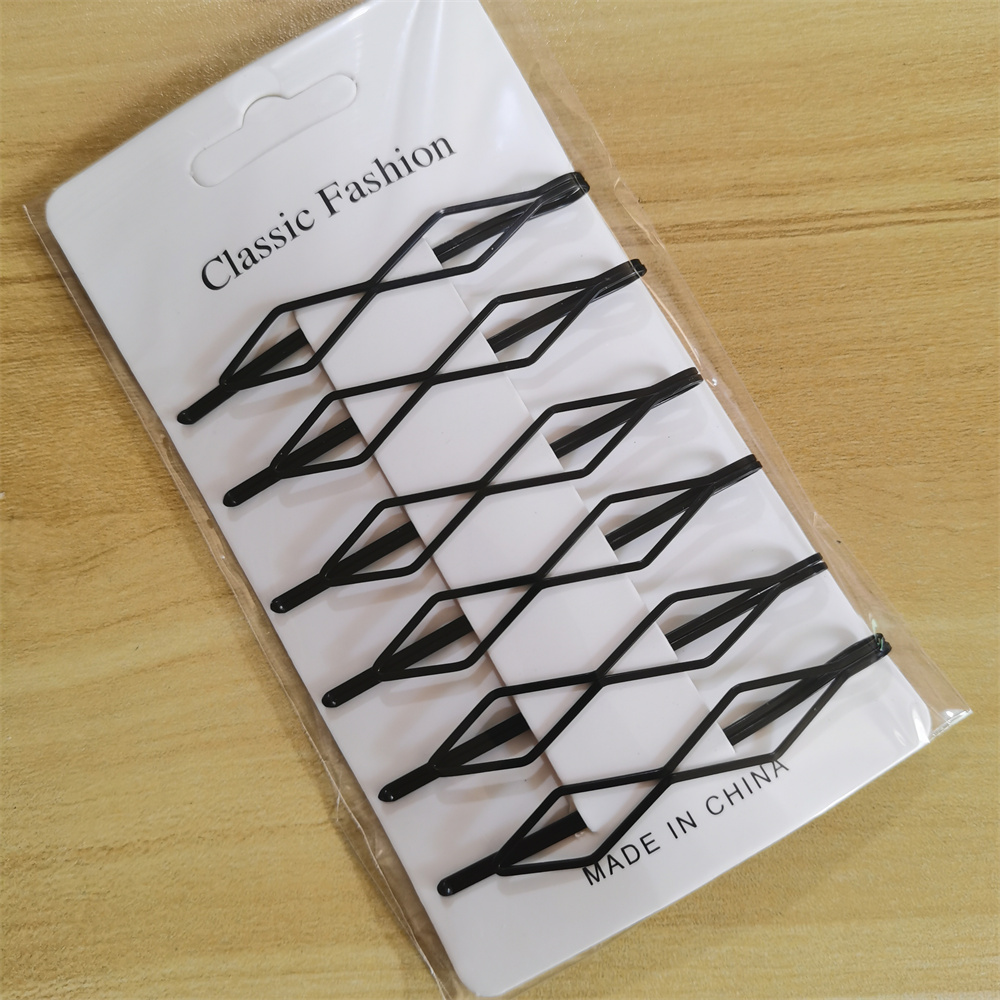 6 stk/sæt sorte hårklemmer bølgede hårnåle metal hårspænder usynlig bb klips bølget hårspænde hårklemme hårklemmer tilbehør: Blomme