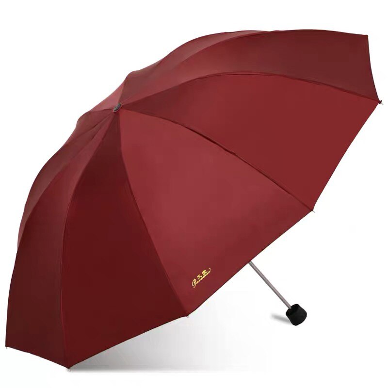 Sombrilla grande impermeable plegable negro con revestimiento Anti-UV mujeres hombres paraguas grandes: Borgoña