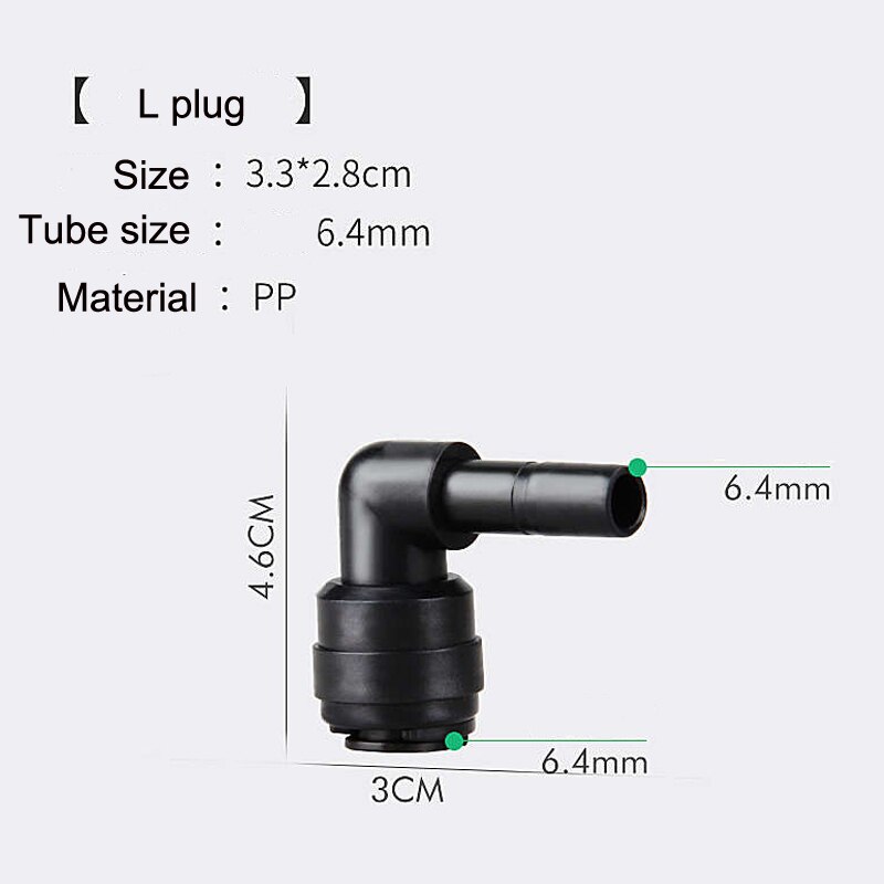 ENTENCO 1/4'' slip lock end plug choke plug 6mm black cap plastic material for misting accessories: L plug