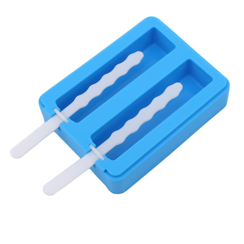 Bølge og firkantet silikone genanvendelig isbakke sommerisværktøj til is: Blå firkant