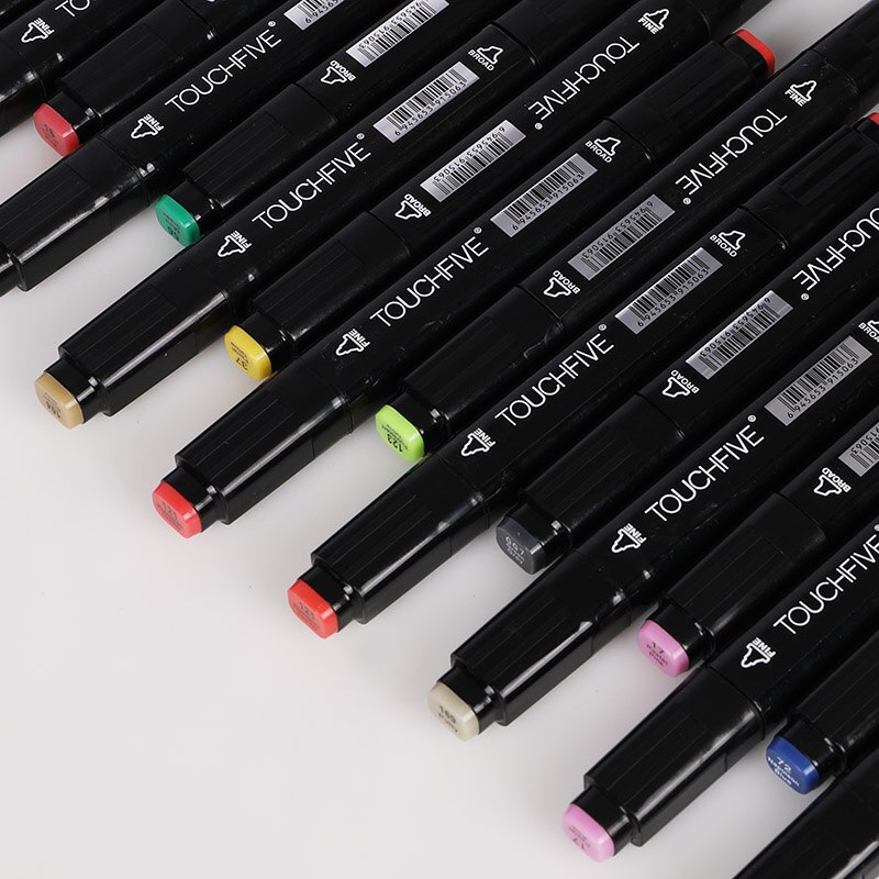 TOUCHFIVE 30/40/60/80/168 Color Markers Set Manga Drawing Markers Pen Alcohol Based Sketch Felt-Tip Twin Brush Pen Art Supplies