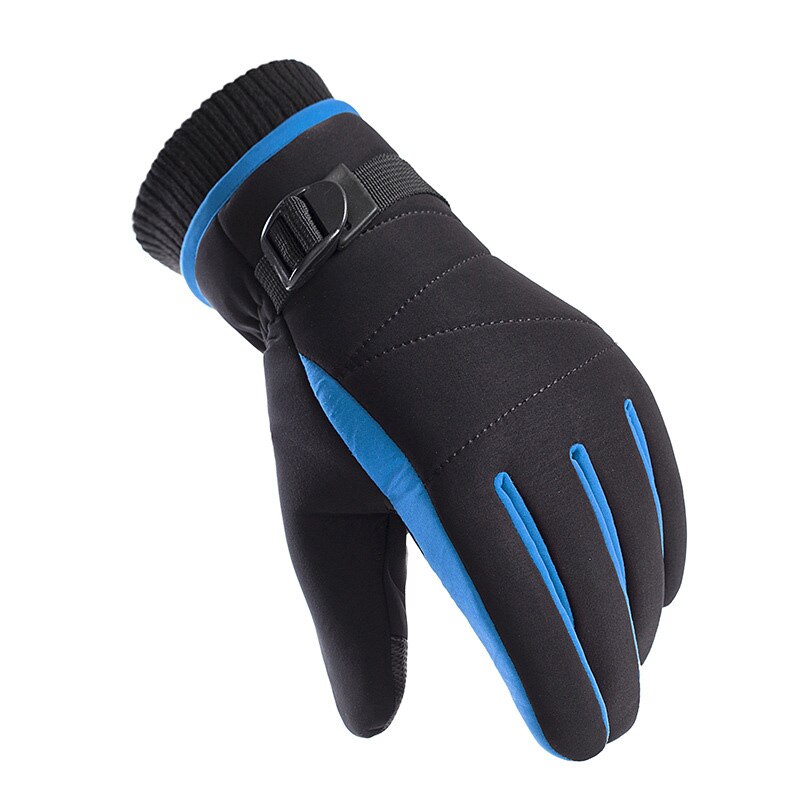 Winter Touchscreen Sneeuw Windstopper Handschoenen Warm Sneeuw Sport Thermische Skiën Handschoenen Outdoor Thicken Waterdichte Handschoen: Blauw