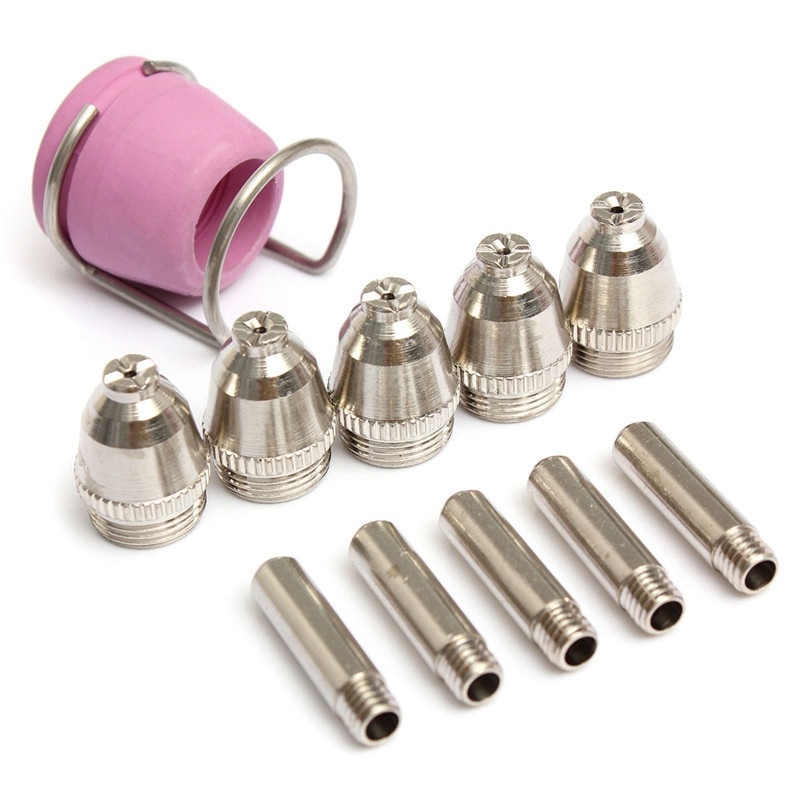 12PCS Plasma Cutting Consumbles Torch Tips Electrodes Ceramic Shield Cups Guide Ring Cutter Torch Parts for AG60 CUT40/50/60A