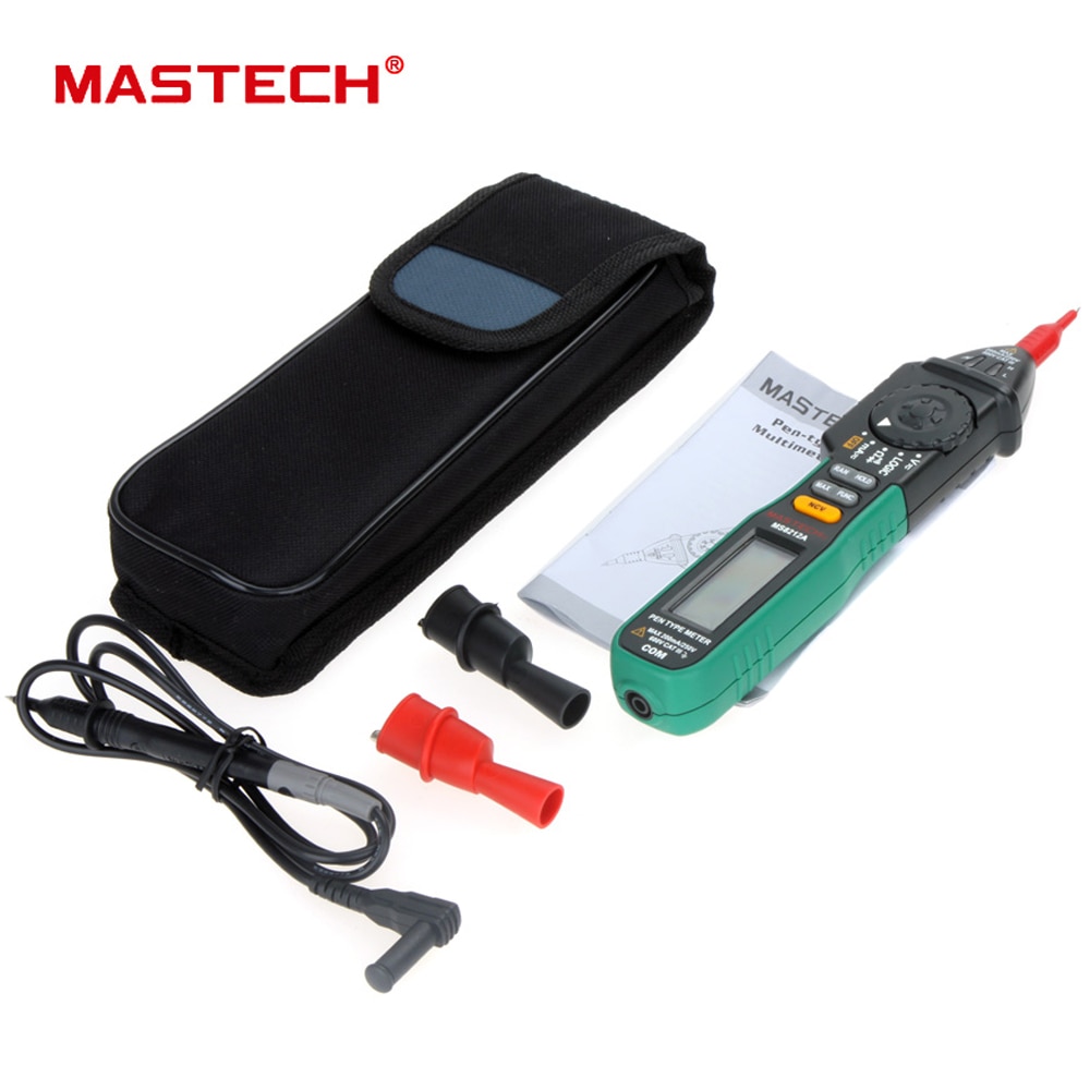 Mastech MS8212A Pen Type Digital Multimeter Multimetro DC AC Voltage Current Tester Diode Continuity Logic Non-contact Voltage