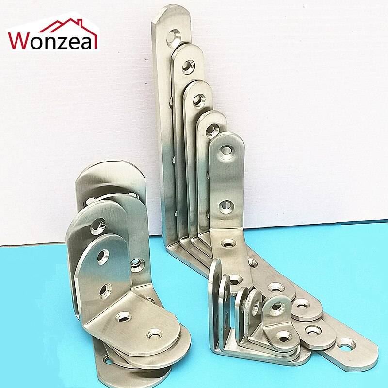 Thickened 2.5mm/3mm L Shape Corner Bracets Stainless Steel Brackets 90 Angle Joint Fastener Shelf Support for Furniture Hardware
