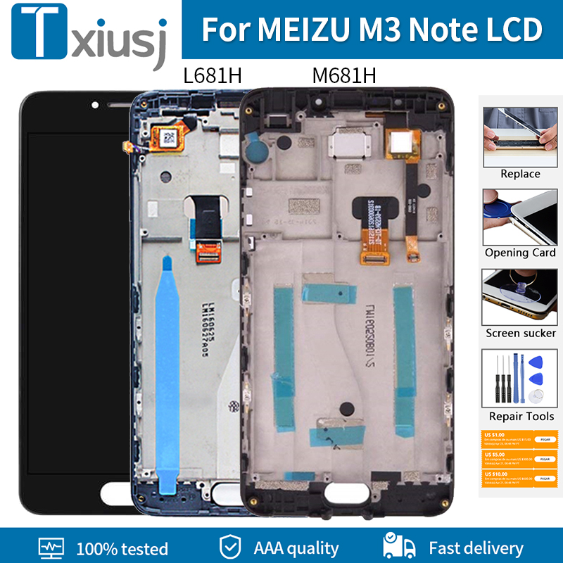 5.5 "Module LCD d'origine pour MEIZU M3 NOTE M681H L681H écran LCD écran tactile assemblée avec cadre numériseur outils gratuits