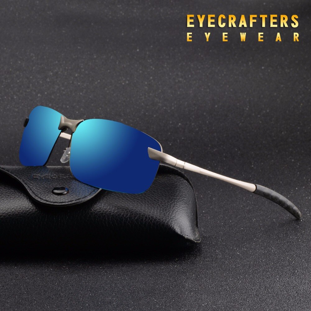 Oranje Heren UV400 Gepolariseerde Zonnebril Sport Rijden Mirrored Zonnebril Randloze Metalen Bril Eyewear 3043DM