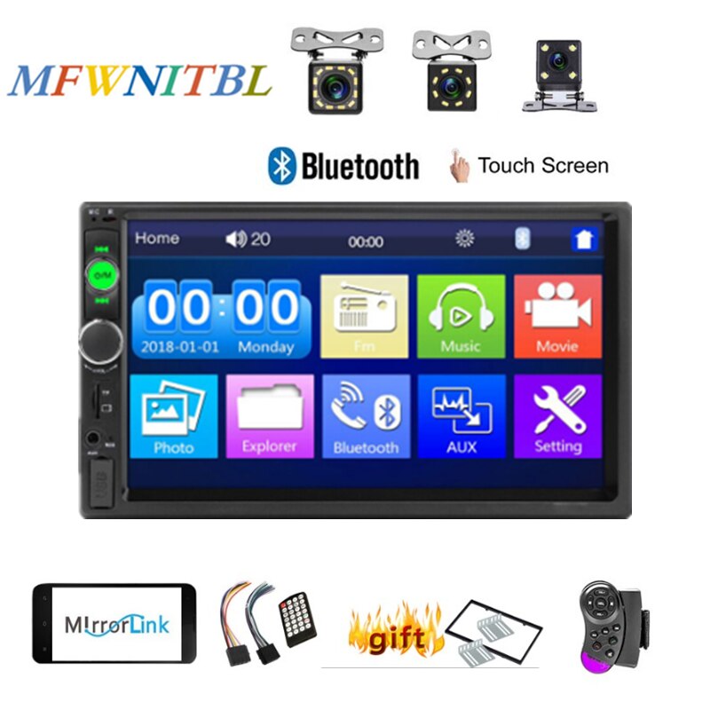 LTBFM Car Radio 2 Din 7" Car Multimedia Player Universal Bluetooth Touch Screen MP5 Player Autoradio TF USB Car Stereo Universal