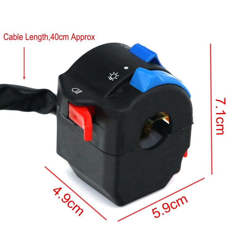 LMoDri, interruptor multifunción para motocicleta de 22mm, manillar Dirt Bike ATV, interruptores de cinco funciones de encendido/apagado para Indicador de bocina de luz delantera
