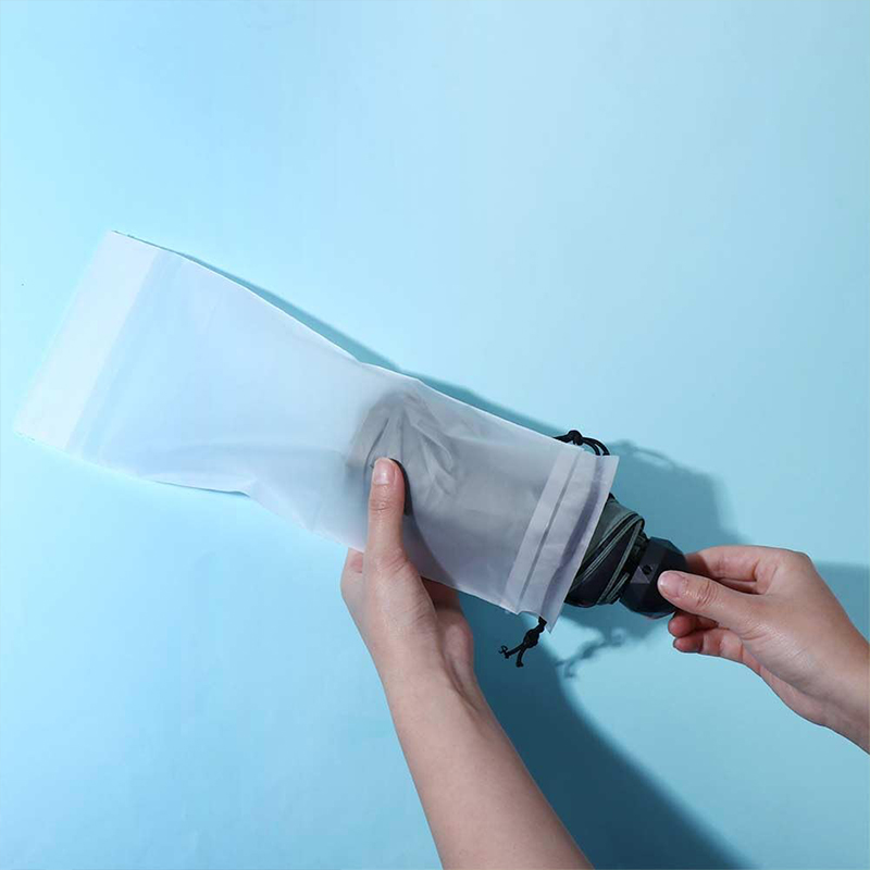 Opvouwbare Paraplu-Opslag Waterdichte Tas Natte Handbagage Herbruikbare Parapluhoes Voor Doorschijnende Reiszak Met Trekkoord