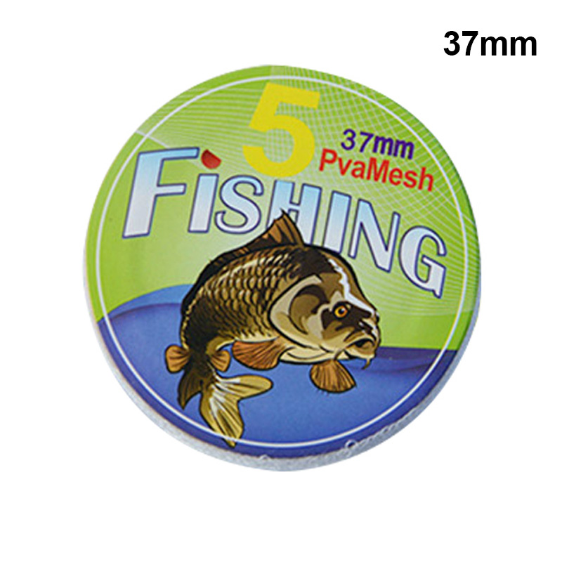 5M PVA Löslich PVA Gittergewebe Nachfüllung Karpfen Angeln Zubringer Angeln Lockt Nachfüllung Haar Anlage Haken Köder 25/37/44mm PVA Tasche Angeln Zubehör: 37MM