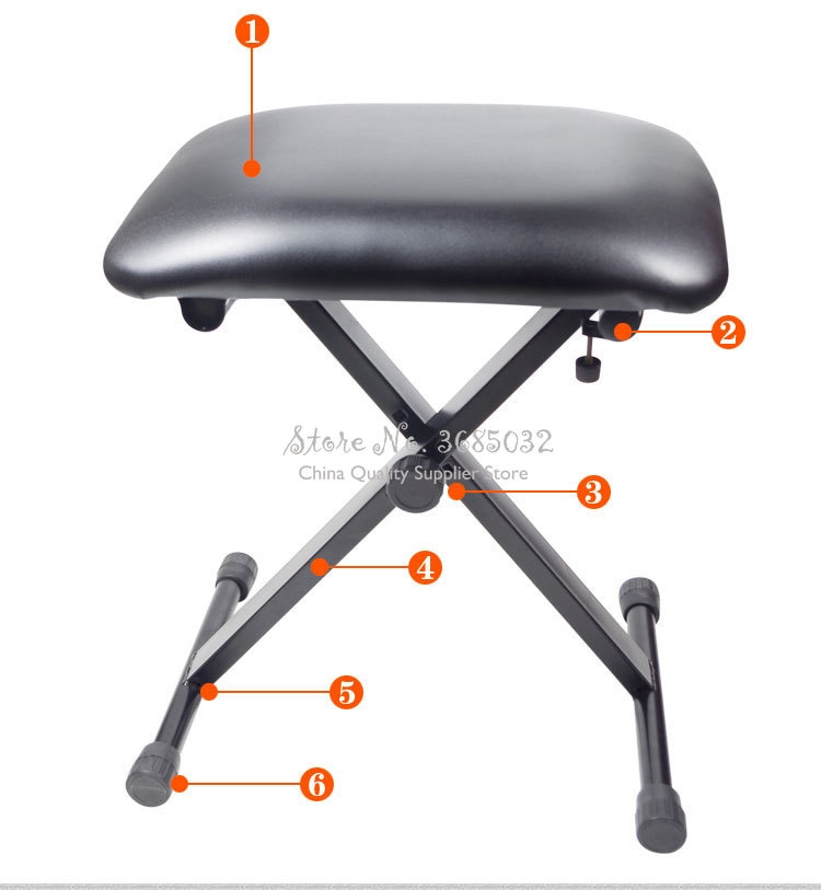 15%, pu foldet klaverskammel 5 gears højdejusterbar behagelig svamp citer afføring holdbar guitar stol 40*30cm leje 100kg